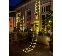 NEXVIN 9.9Ft Christmas Ladder Lights with Santa Claus - 338 LED Christmas Lights, 8 Modes, Timer Memory Function, Mains Powered, Indoor/Outdoor Garden & Xmas Tree Decorations (Warm White)