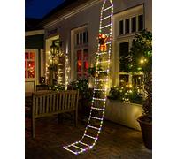 NEXVIN 9.9Ft Christmas Ladder Lights with Santa Claus - 338 LED Lights, 8 Modes, Timer Memory Function, Mains Powered, Indoor Outdoor Garden Tree Christmas Decorations (Multicolor)