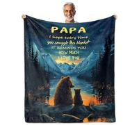 NEXVSGL Papa Gifts from Grandkids, Gifts for Papa, Papa Birthday Gifts Blanket 60*50, Big Papa Gift, Gifts for Papa from Grandkids, Papa Gifts from granddaughter/grandson for Fathers Day Christmas Day