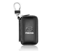 NEXZAFY Key Fob Cover,Car Key Protector Case,Leather Car Key Case Keychain Zipper Cover Bag Accessories,360 Degree Full Protection Key Accessories for Mazda CX-30,Black
