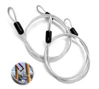 Neyared 2PCS Wire Lightweight Bike Lock Cable, Double Loop Steel Security Lock Chain for Padlocks Scooter Bicycle Suitcase（79inch）