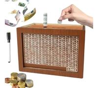 Neyared Savings Challenge Box, Cash Saving Tin 5000 Pound Reusable Money Jar with Erasable Pen