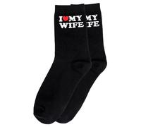 Neyauo 1 Pair I Love My Wife Socks for Men, Husband Socks Soft Cotton | Valentine's Day Gifts for Him, Funny Sock, I Love My Girlfriend, Wedding Husband Groom Gift, for Boyfriend, Husbands
