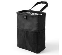 Neyauo 3.5 Gallon Leak-Proof Car Trash Can with Hook and Loop Lid and Handle, Waterproof Portable Hanging Auto Garbage Bag, Large Capacity Waste Bin for SUV, Truck, RV, Camping & Office (Black)