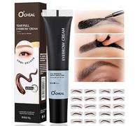 Neyeau Eyebrow Tint,Peel Off Eyebrow Gel Kit,Dark Brown Semi-Permanent Eyebrow Tint With 10Pcs Eyebrow Stamp Stencil,For Sparse Overplucked Eyebrows Lasts Up To 3 Days Waterproof Natural Eyebrow