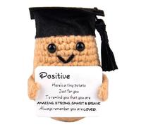 Neyeau Positivey Doll Funny Potato,Positivey Good Luck Gifts,Decorations Potato Knitted Toy Potato Gift for Women,Mini Cute Weird Wool Knitting Doll with Positivity Card for Adult Kids Lovers