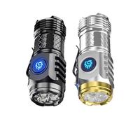 Neyeau Three-Eyed Monster Mini Flashlight 2PCS - Super Power LED Multifunctional Waterproof Compact Light (Black+Silver)