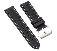 NEYENS 20MM 22MM 24MM 26MM Carbon Fibre Nylon Canvas Watch Strap For Panerai Hamilton TAG OMEGA HEUER Men's Wrist Watch Band Bracelet(Black white Silver,26MM)