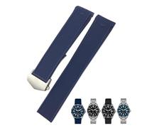 NEYENS 20mm 22mm Natural Rubber Watchband,For TAG Watch Heuer Aquaracer 300 500 Diving Strap Sports Wristband(Blue silver,21mm)