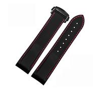 NEYENS 20mm 22mm Rubber Silicone Watch Bands For Omega Seamaster 300 speedmaster Strap Seiko Watchband Men's watch Accessories(Black red black,20mm)