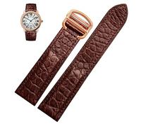 NEYENS 20mm Genuine Leather Bracelet Women's Watch Strap，For Cartier Watch Tank Key London Calibo Upgrade Replacement Leather Strap(Brown Rose Gold,16mm)