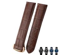 NEYENS 21mm 20mm 22mm Cow Leather Watch Strap for Omega Seamaster 300 Speedmaster Watch Bands(Brown brown rose,21mm)