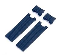 NEYENS 22x20mm DIVER and MARINE Waterproof Soft Silicone Rubber Watchband Wrist Watch Band Belt For Ulysse Nardin Strap Folding Buckle(Blue)