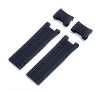 NEYENS 22x20mm DIVER and MARINE Waterproof Soft Silicone Rubber Watchband Wrist Watch Band Belt For Ulysse Nardin Strap Folding Buckle(BLK)