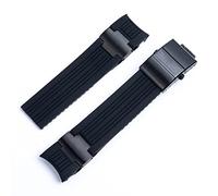 NEYENS 22x20mm DIVER and MARINE Waterproof Soft Silicone Rubber Watchband Wrist Watch Band Belt For Ulysse Nardin Strap Folding Buckle(Black Blk Set)