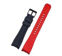 NEYENS Double color For Rolex Citizen Seiko Silicone Strap Men Watch Accessories Arc Mouth Watchband Bracelet Watch Belt 20mm 22mm Watchbands(Black red black,22mm)