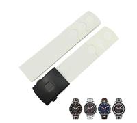 NEYENS Rubber Watchband 20mm Suitable For Tissot PRS516 T100417 Sports Waterproof Soft Watch Strap Free Tools Men(White black)