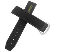 NEYENS Rubber Watchband 22mm 20mm 19mm 21mm Watch Strap For Omega Speedmaster Heritage Seamaster Silicone Waterproof Sport Bracelet(Yellow silver,19mm)