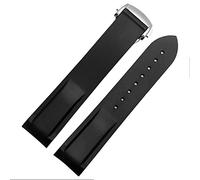 NEYENS Waterproof Silicone Watch Band For Omega Comas Strap Meidus Rudder Rubber Watch Strap 22mm(Black-silver,21mm)
