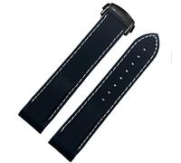 NEYENS Waterproof Silicone Watch Band For Omega Comas Strap Meidus Rudder Rubber Watch Strap 22mm(Dark bluewhite-black,20mm)
