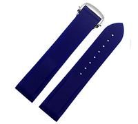 NEYENS Waterproof Silicone Watch Band For Omega Comas Strap Meidus Rudder Rubber Watch Strap 22mm(Fresh blue-silver,22mm)