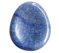 Neyisaa Natural Blue Aventurine Crystal Thumb Worry Stone, Hand Carved Healing Crystal Teardrop Pocket Stones for Anxiety Stress Relief Meditation