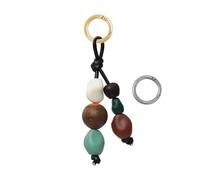 Neylissia Handcrafted Acrylic Beaded Leather Bag Charm, Modern Chic Accessory for Handbags, Purses, Backpacks & Keychains, Premium Materials, Stylish Design, Unique Gift Idea (Black)