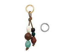 Neylissia Handcrafted Acrylic Beaded Leather Bag Charm,Modern Chic Accessory for Handbags,Purses,Backpacks & Keychains,Premium Materials, Stylish Design, Unique Gift Idea（Brown）