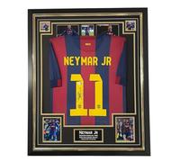 Neymar Jr Signed Shirt Beckett Authenticated Luxury FRAMING and Certificate of Authentication Blue