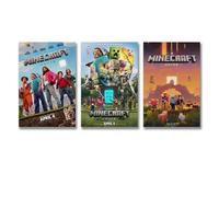 Neymoone 3 PCS A Minecraft Poster Movie Fantasy Comedy Film Comics Vintage Retro Cover Wall Art Canvas Posters Room Decorative Aesthetic Print Decor 12x18inch(30x45cm)-3pcs Style-2