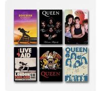 Neymoone A Set Of 6 Queen Poster Rock Band Music Retro Vintage Signed Cover Wall Art Canvas Posters Room Decorative Aesthetic Print Decor 08x12inch(20x30cm) Style-3