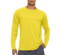 NEYOUQE Rash Guard Mens Shirts Long Sleeve Yellow Tshirt Under Armour Mens T Shirt Running Top Men Yellow S
