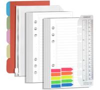 NEYSA 6 Holes Binder Refill Paper Kit for Filofax Personal Size, 120 Sheets | 120 Sheets TO DO lists insert paper,Index Stickers ,Today bookmark ruler,Dividers, Binder Pockets