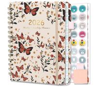 NEYSA A5 Diary 2026 Week to View - January to December 2026 (12 months) - School Academic Planner With Pen Loop, Plan Stickers,Tabs, Back Pocket,Spiral Bound, 1 Week On 2 Pages (Red)