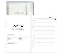 NEYSA Academic Diary 2026 - One page per day, Jan-Dec 2026, additional annual monthly overview, notes, contact page, 6-hole binder, one page per day Academic daily plan A5 organizer