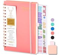 NEYSA Academic Diary 2026 Week to View A5, 18 Months -Jan2026 - June 2027 Weekly & Monthly Planner with Self-adhesive pen loop and diary stickers,Spiral Bound, 1 Week On 2 Pages (Pink)