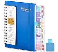 NEYSA Academic Diary 2026 Week to View A5, 18 Months -Jan2026 - June 2027 Weekly & Monthly Planner with Self-adhesive pen loop and diary stickers,Spiral Bound, 1 Week On 2 Pages (Blue)