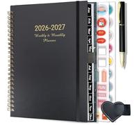 NEYSA Diary 2026 2027 Week to View A5 Academic Diary July 2026 - June 2027 (12 Months) Planner with Pen Set,Self-Adhesive Pen Loop, Planner Stickers,Monthly Overview and Fine Inner Pocket
