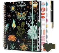 NEYSA Diary 2026 2027 Week to View A5 Academic Diary July 2026 - June 2027 (12 Months) Planner with Pen Set,Self-Adhesive Pen Loop, Planner Stickers,Monthly Overview and Fine Inner Pocket