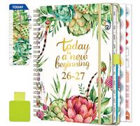 NEYSA Diary 2026 2027 Week to View - A5 Academic Diary July 2026 - June 2027 (12 Months) Planner with Self-adhesive pen loop, Ruler Bookmark & Stickers