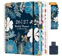 NEYSA Diary 2026 2027 Week to View - A5 Academic Diary July 2026 - June 2027 (12 Months) Planner with Self-adhesive pen loop, Ruler Bookmark & Stickers
