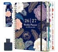 NEYSA Diary 2026 2027 Week to View - A5 Academic Diary July 2026 - June 2027 (12 Months) Planner with Self-adhesive pen loop, Ruler Bookmark & Stickers