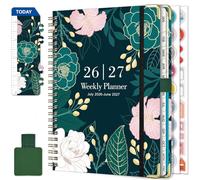 NEYSA Diary 2026 2027 Week to View - A5 Academic Diary July 2026 - June 2027 (12 Months) Planner with Self-adhesive pen loop, Ruler Bookmark & Stickers