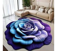 NEYTIIR 3D Rose Flower Carpet Diatom-Mud Floor Rug, Super Absorbent Anti-Slip Bath Mat Decorative Doormat For Bedroom, Kitchen, Bathroom, Coffee Table(11,140 * 140cm)