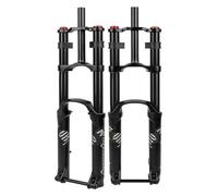 NEYTIIR Mountain Bike Suspension Fork 27.5 29inch Air Fork Travel 190mm 1-1/8" Straight Bike Fork AM/DH Double Crown Downhill Front Fork Disc Brake Thru Axle 15 * 110mm(Black,27.5in)