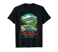 Nez Perce Clearwater National Forest Idaho Retro Art Value Graphic T-Shirt, Men, Black, M