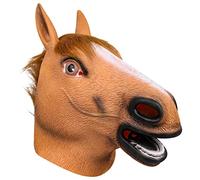 nezababy Animal Mask Horse Mask Gorilla Mask Latex Full Head Realistic Masks Halloween Costume Headgear for Carnival Party Parade (Horse Mask, ONE SIZE)