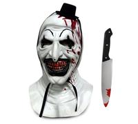 nezababy Art The Clown Mask Terrifier Clown Accessories Scary Killer Role Play Headgear Halloween Cosplay Prop (Terrifier Mask-A+)