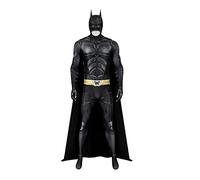 nezababy Bat Super Hero Costume Men Dark Jumpsuit Adult Knight Cosplay Cape Outfit with Mask for Halloween Party (Black, XXX-Large)