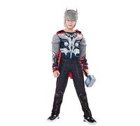 nezababy Boys Super Hero Costume Superhero Cape Muscle Suit with Helmet Child Red Cloak Jumpsuit Halloween Cosplay Outfit for Boys and Girls
